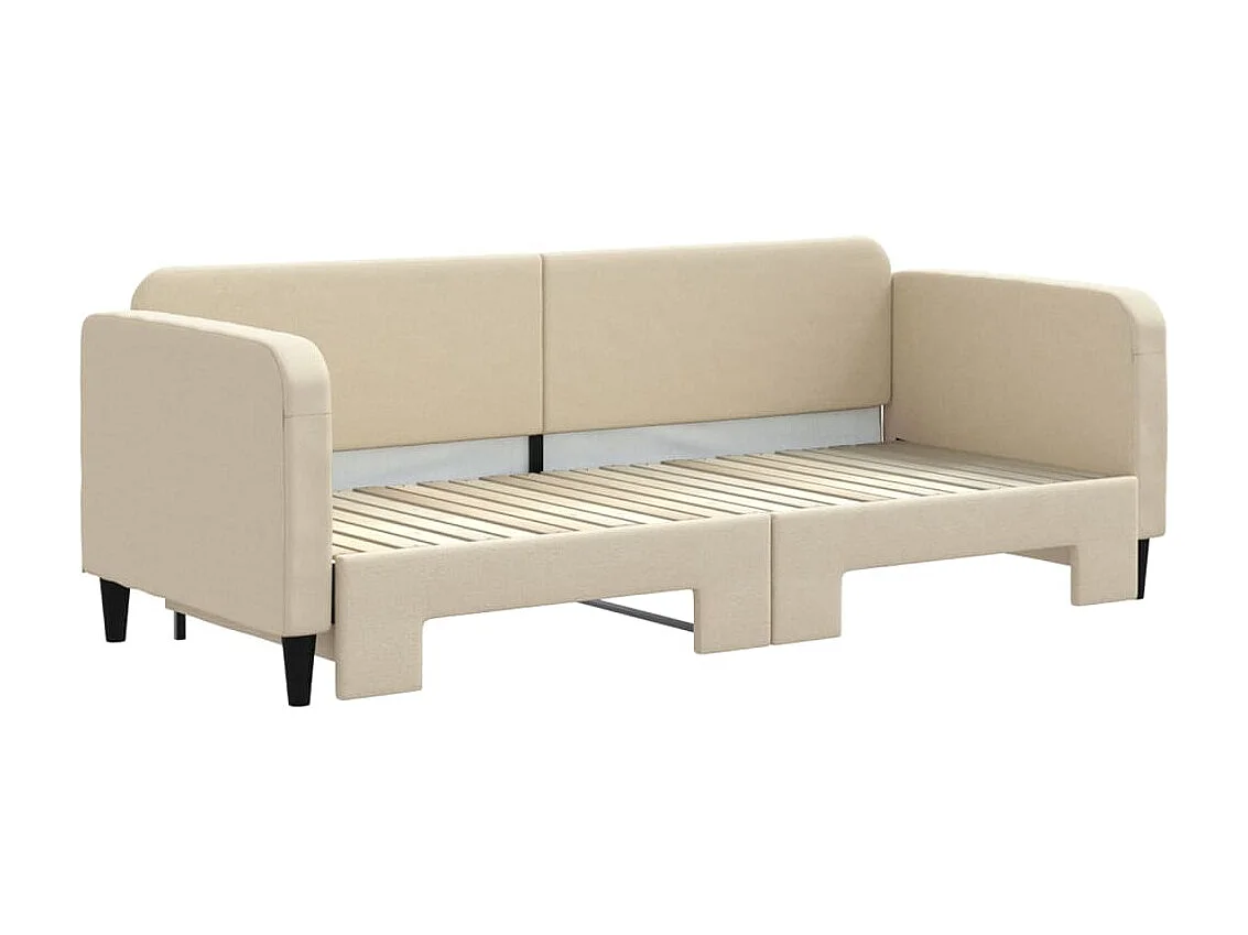 Lit gigogne crème 80x200 cm tissu WVGQ6537