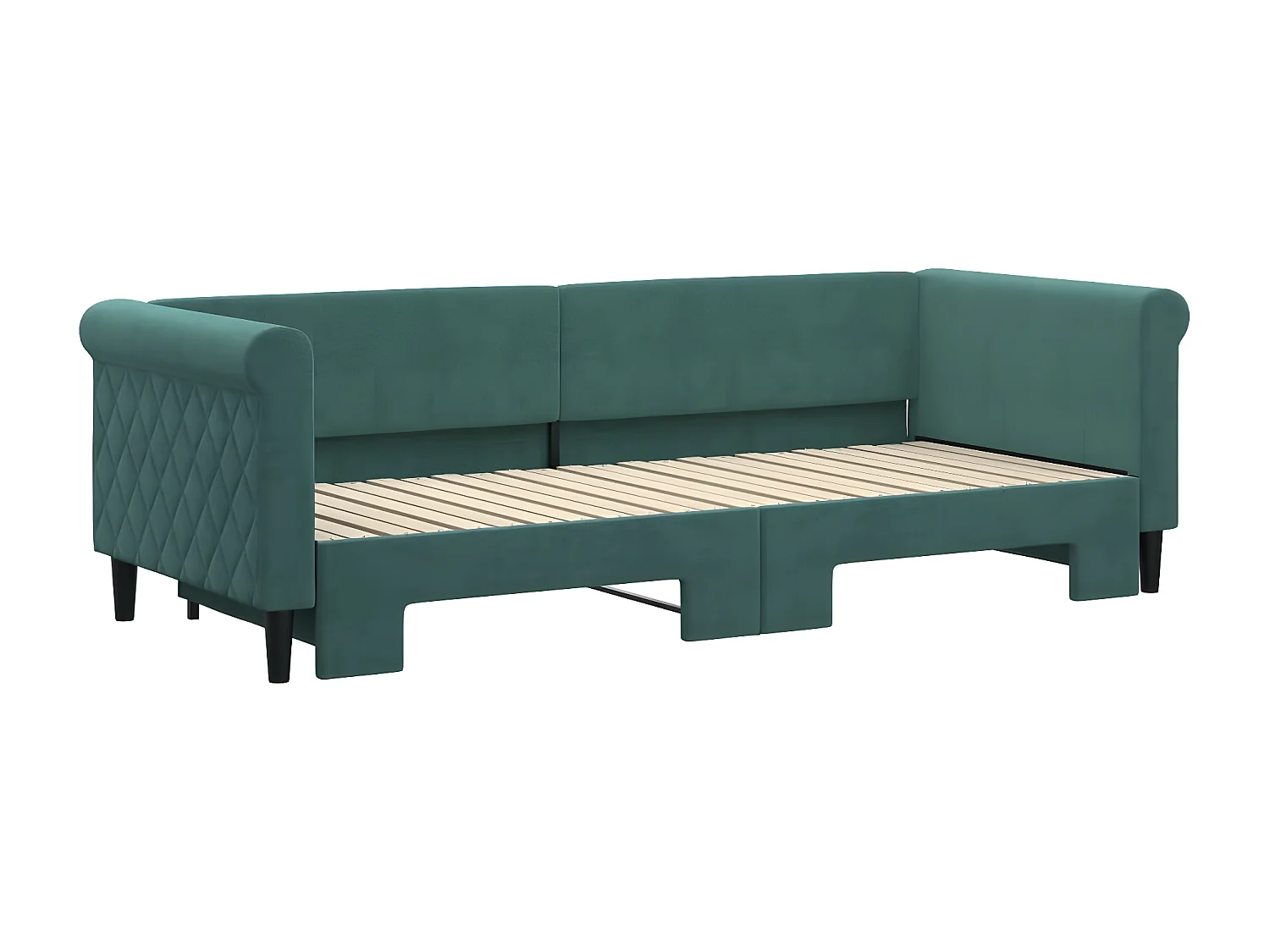Lit gigogne vert foncé 80x200 cm velours WVGQ6382