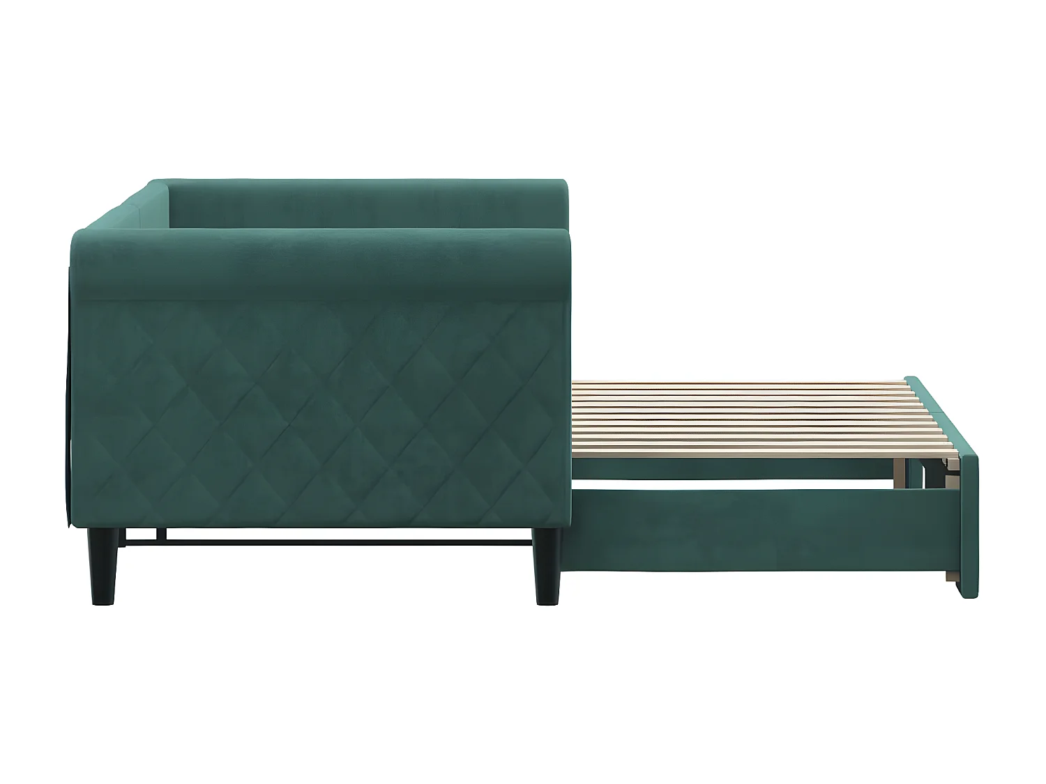 Lit gigogne vert foncé 80x200 cm velours WVGQ6382