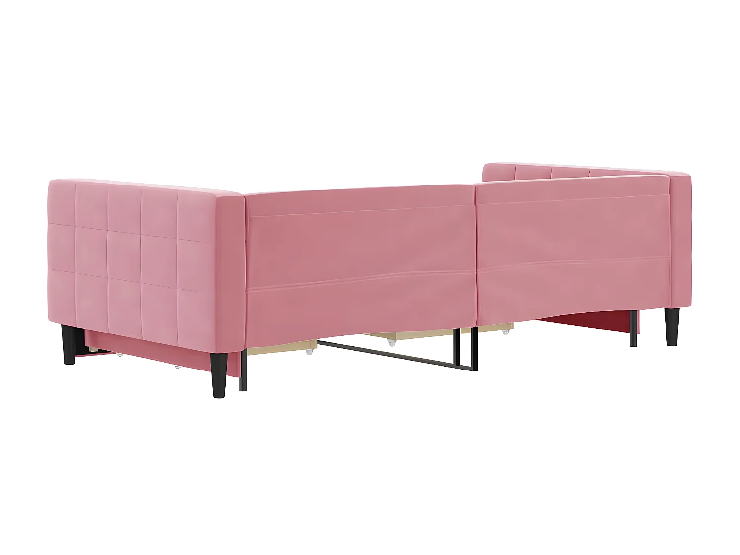 Sofá-cama com gavetão e gavetas 100x200 cm veludo rosa PT403495