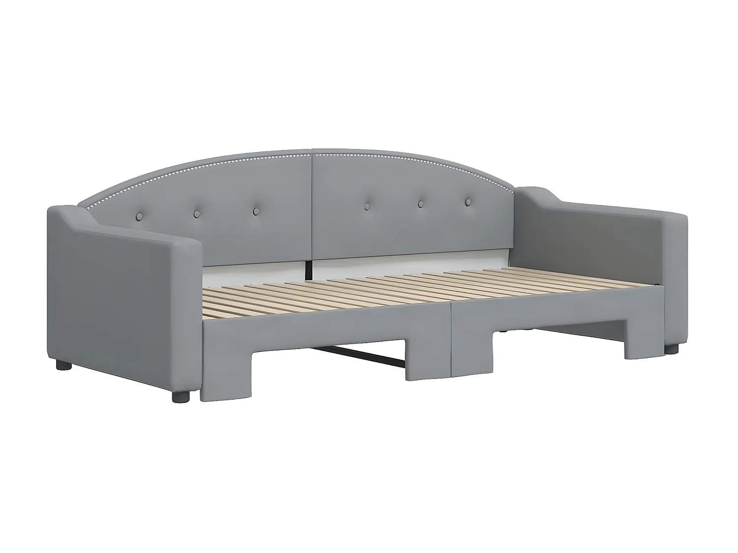 Tagesbett Ausziehbar,Ausziehbett Hellgrau 90x190 cm Stoff -gkd41182