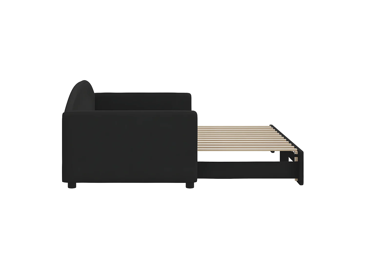 Cama nido - 90x200 cm tela negro ES53811