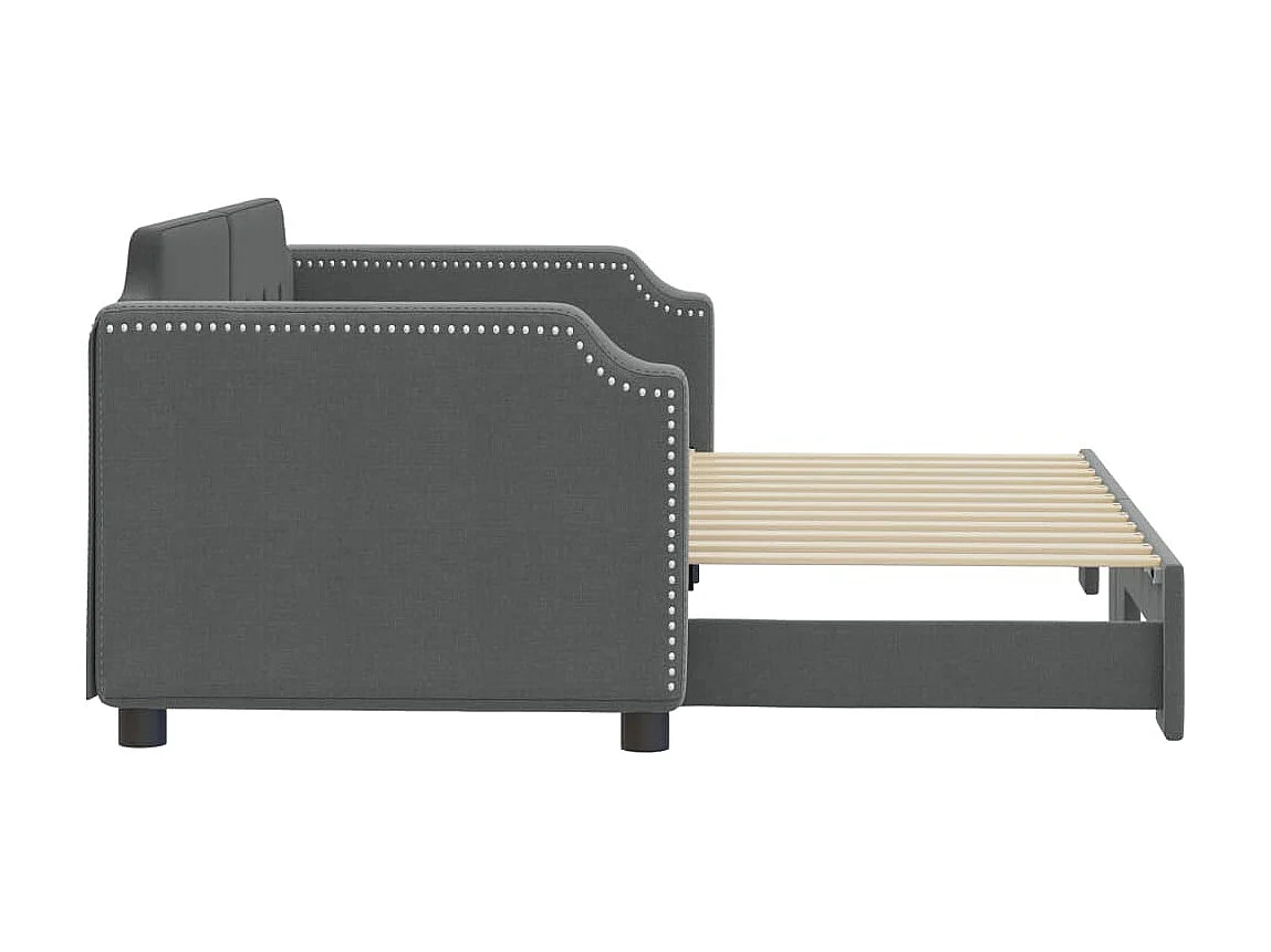 Cama nido - 80x200 cm tela gris oscuro ES97093