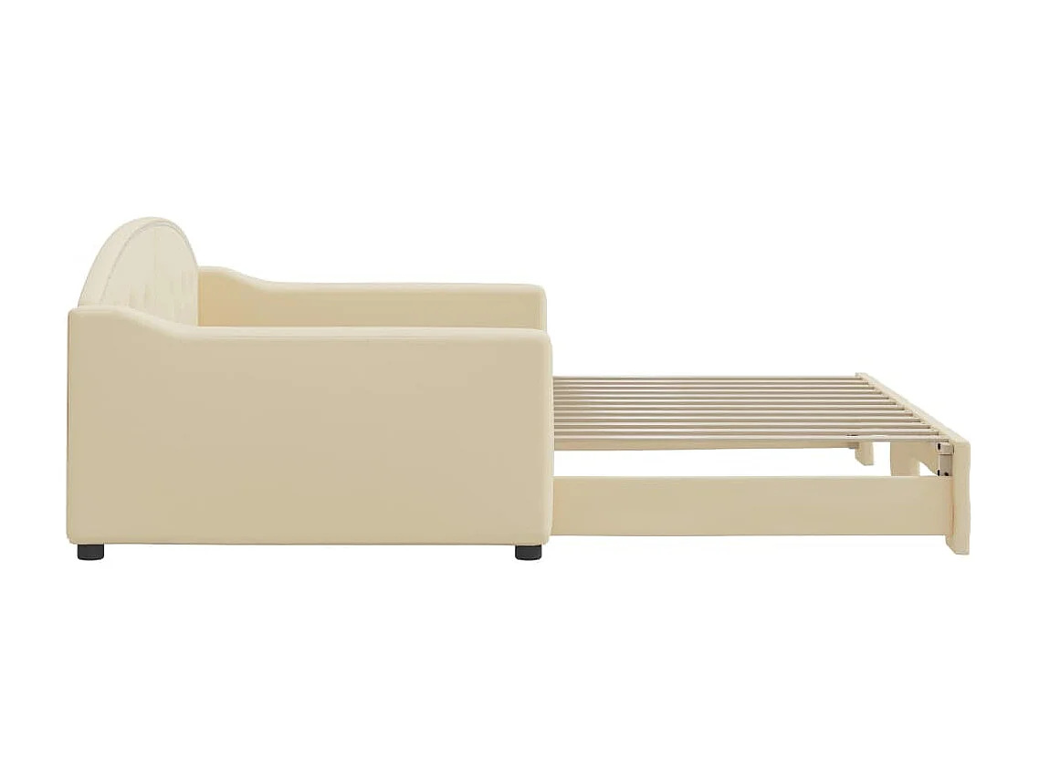 Lit gigogne crème 100x200 cm tissu WVGQ9007