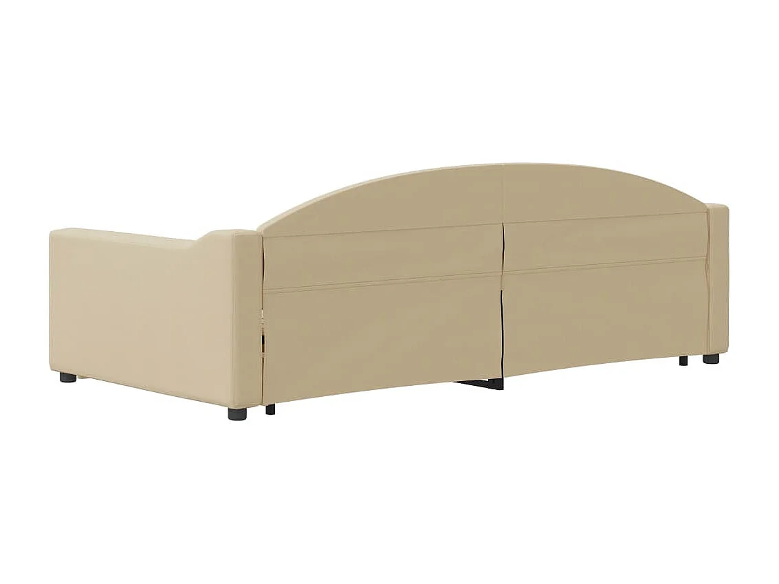 Lit gigogne crème 100x200 cm tissu WVGQ9007