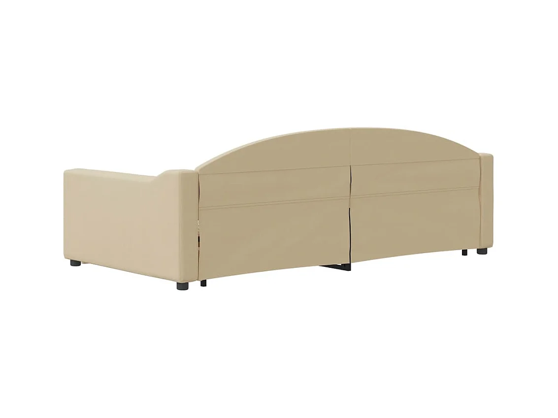 Tagesbett Ausziehbar,Ausziehbett Creme 100x200 cm Stoff -gkd43363