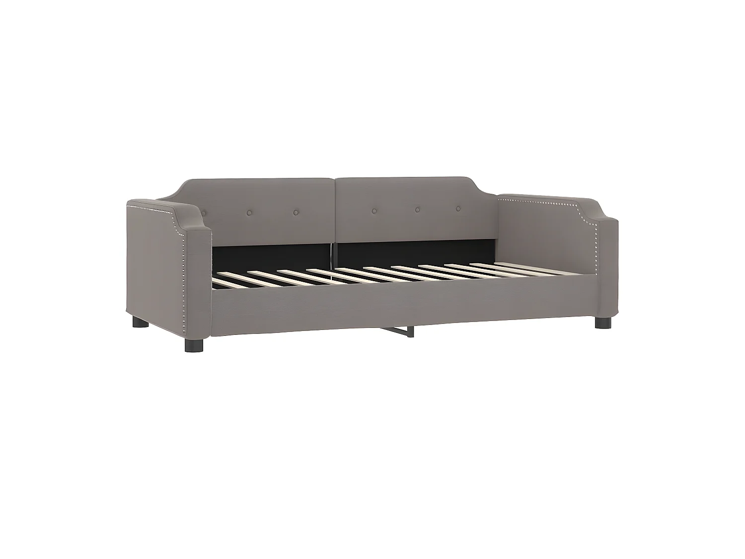 Cama nido con cajones tela gris taupe 80x200 cm ES464430