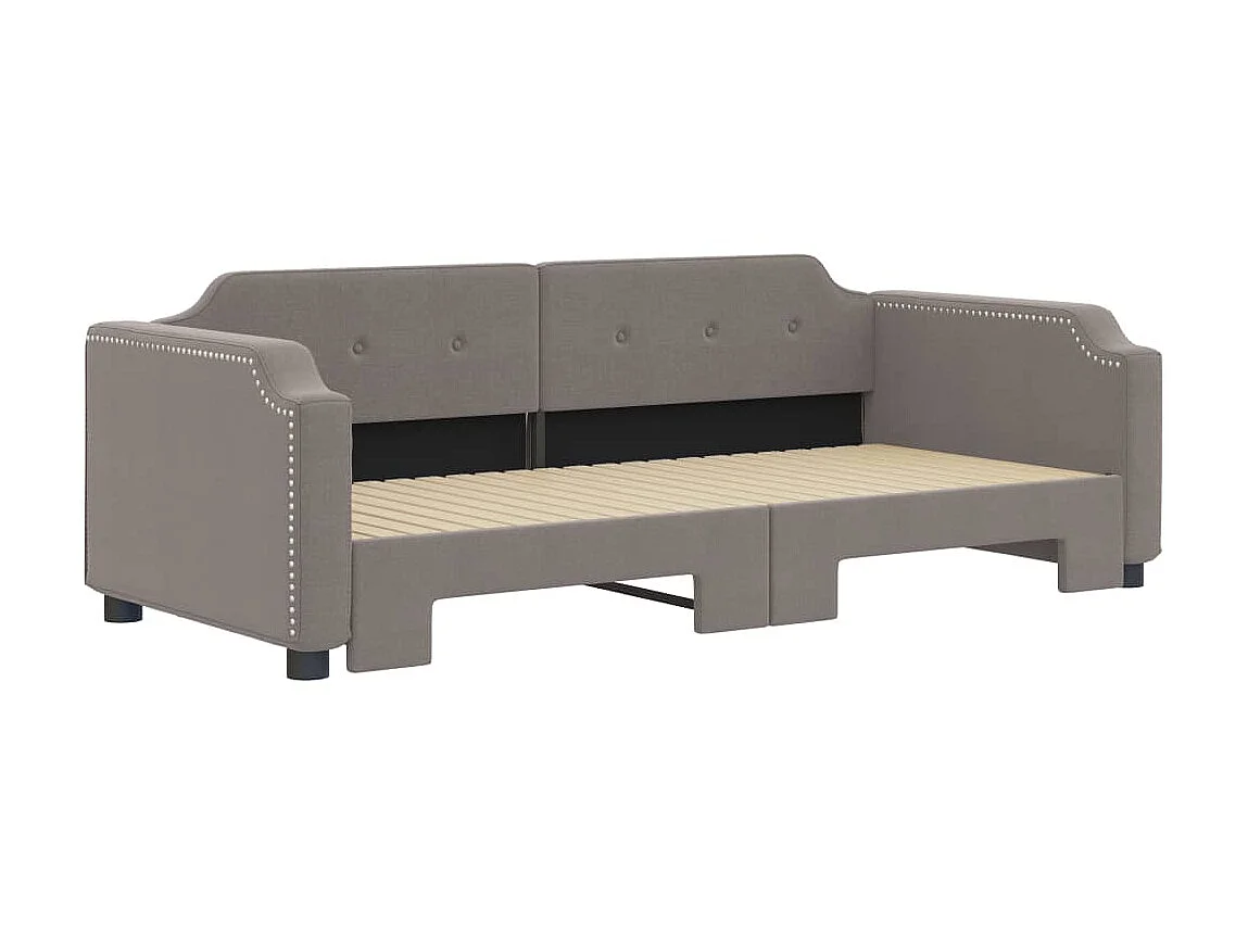 Lit gigogne taupe 100x200 cm tissu WVGQ9493