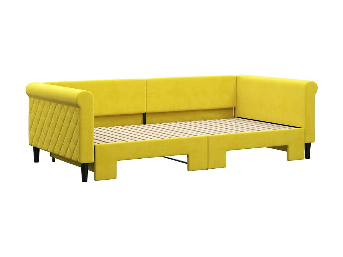 Cama nido - 100x200 cm terciopelo amarillo ES54072