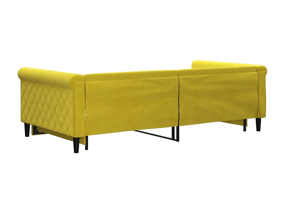 Tagesbett Ausziehbar,Ausziehbett Gelb 100x200 cm Samt -gkd75319