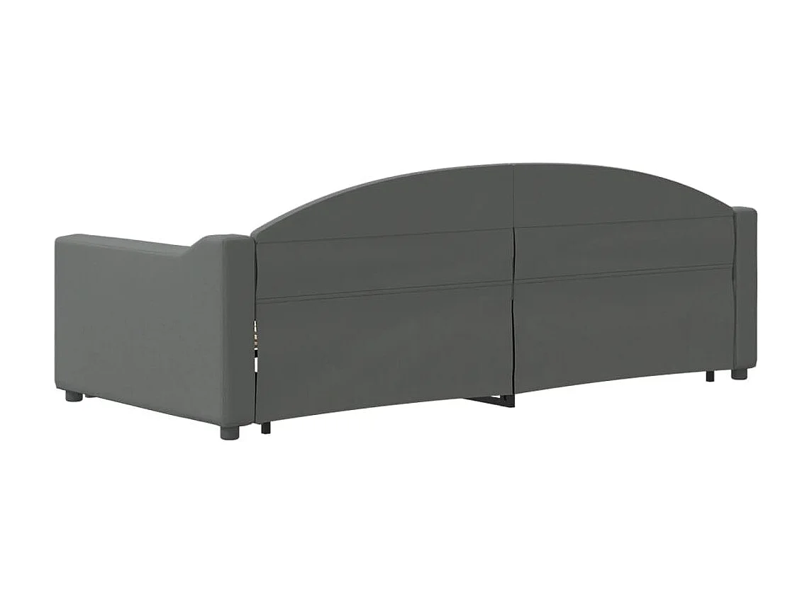 Lit gigogne et tiroirs gris foncé 90x190 cm tissu WVGQ4602