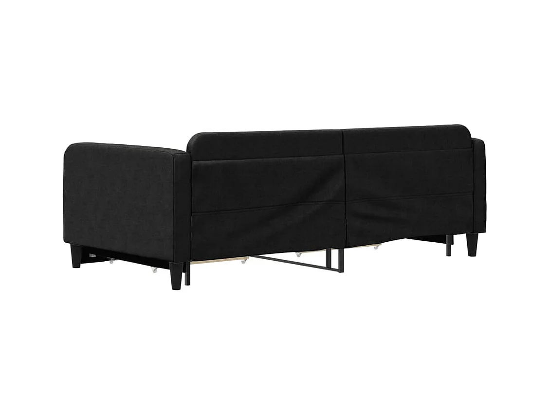 Lit gigogne et tiroirs noir 100x200 cm tissu WVGQ5869