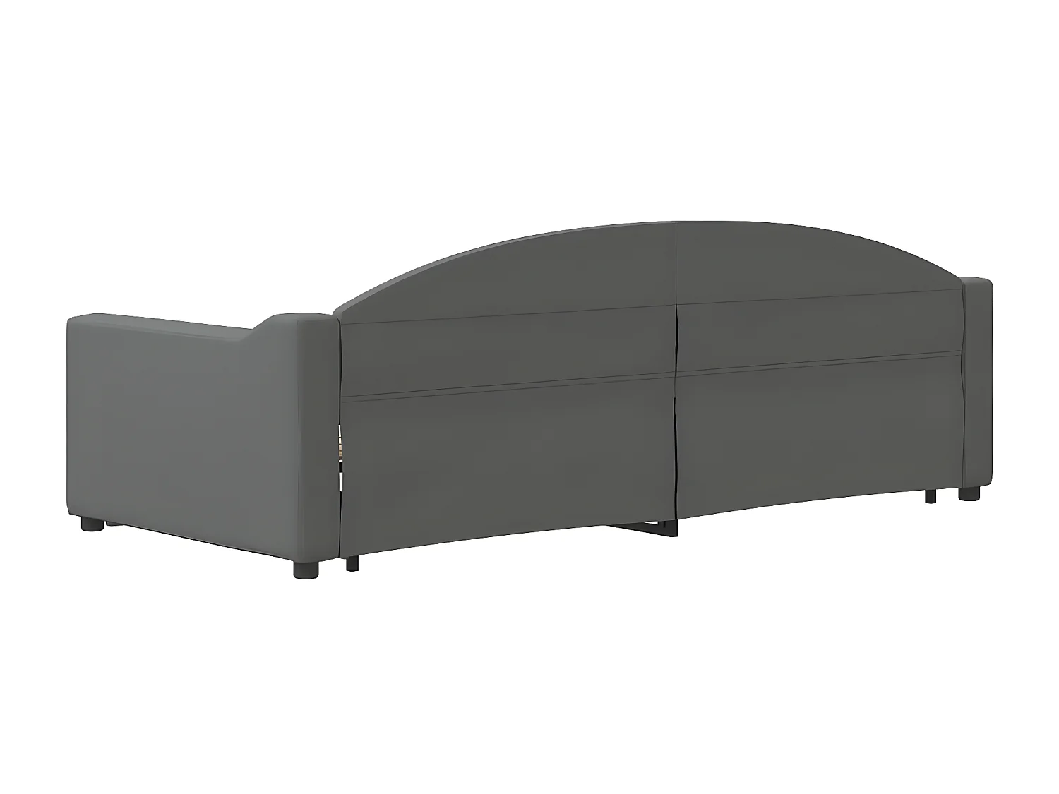 Lit gigogne et tiroirs gris foncé 90x200 cm tissu WVGQ3126