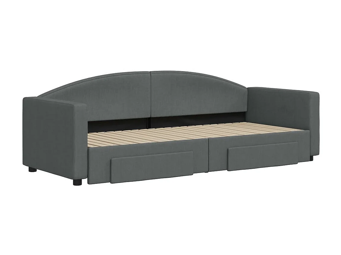 Tagesbett Ausziehbar,Ausziehbett mit Schubladen Dunkelgrau 80x200 cm Stoff -gkd66369