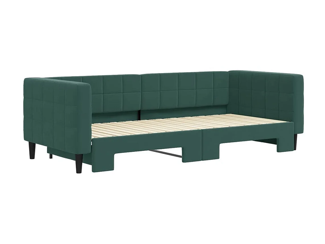 Sofá-cama 90x200 cm com gavetão veludo verde-escuro PT905466