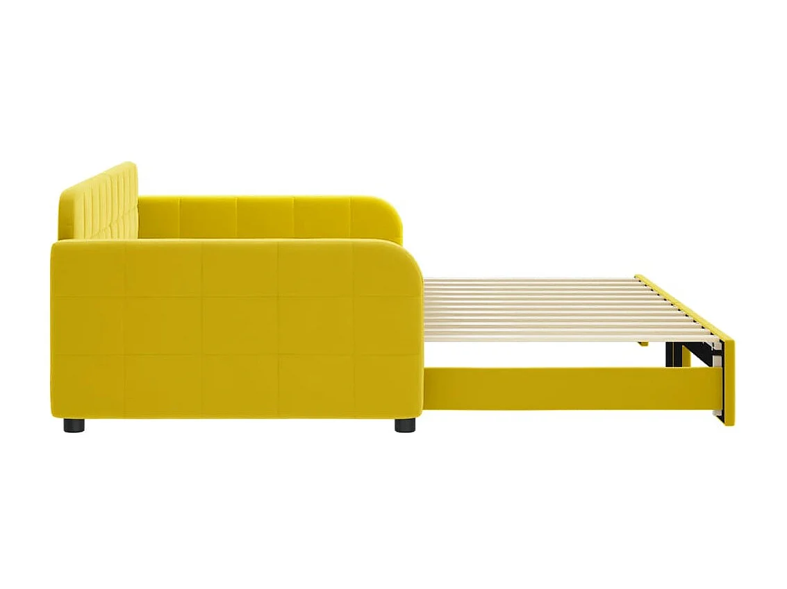 Cama nido - 100x200 cm terciopelo amarillo ES64793