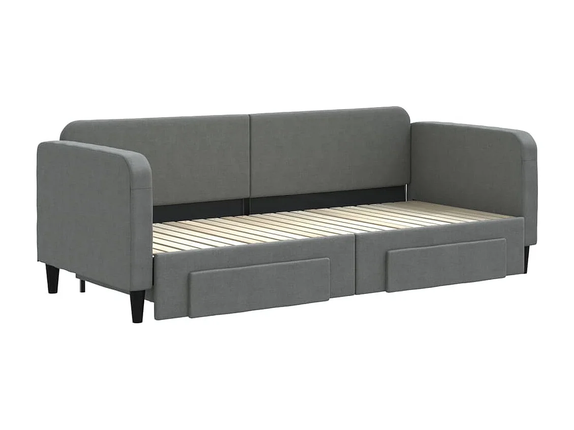 Cama nido - 80x200 cm con cajones tela gris oscuro ES14465