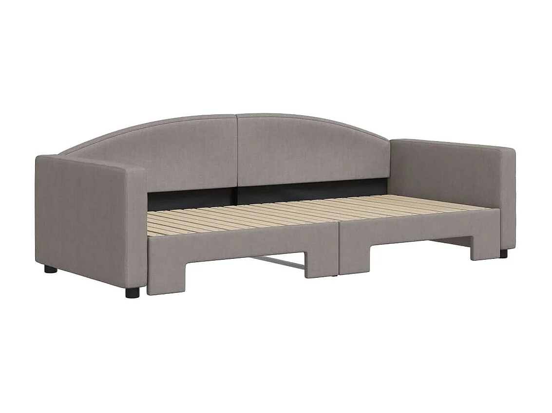 Cama dupla com gavetão 90x200 cm tecido cinzento-acastanhado PT607817