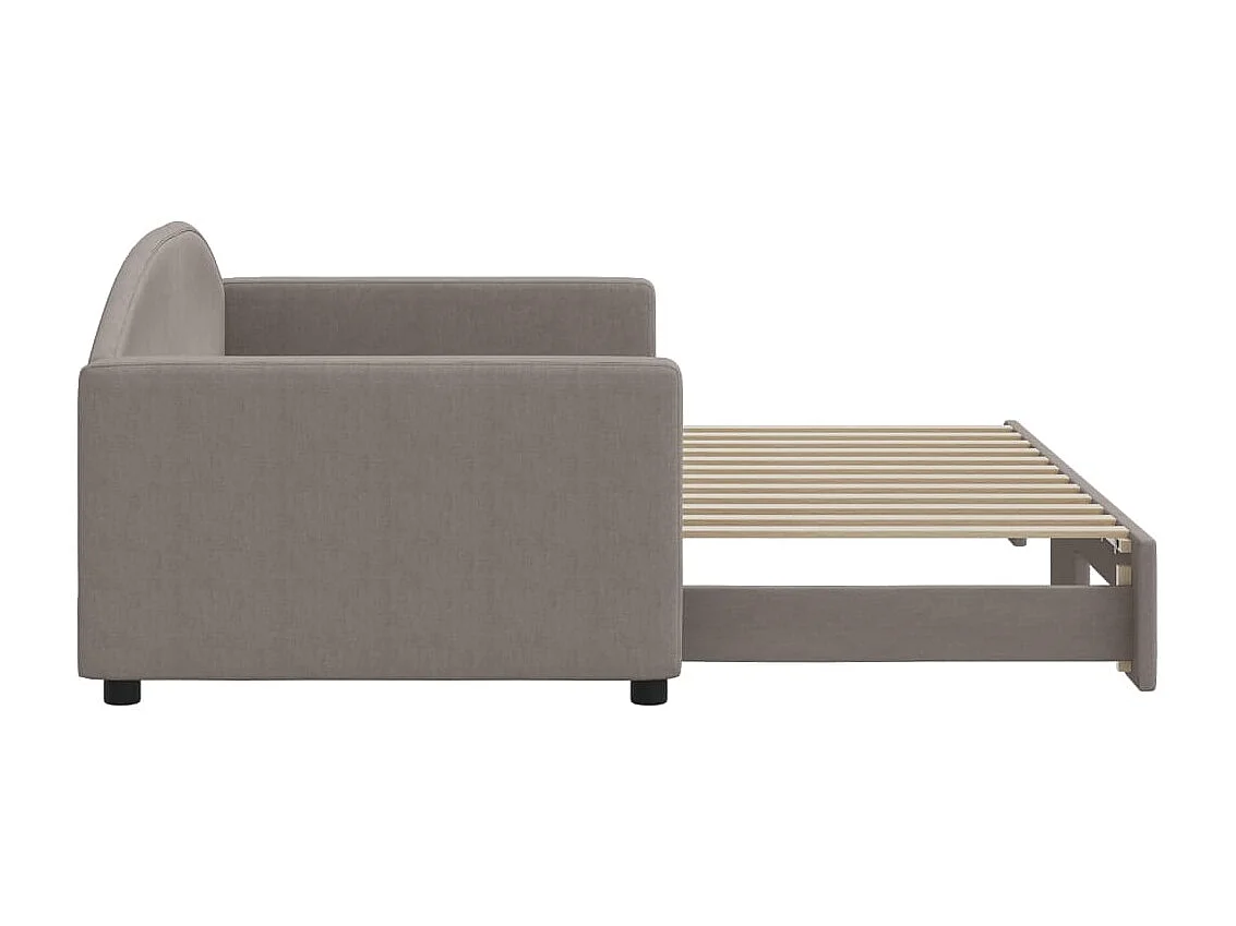 Cama dupla com gavetão 90x200 cm tecido cinzento-acastanhado PT607817