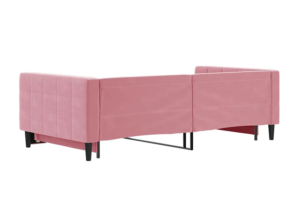 Sofá-cama com gavetão 100x200 cm veludo rosa PT769689