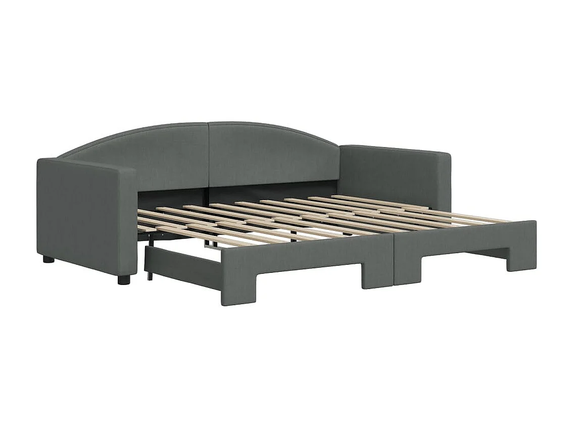 Cama nido - 90x190 cm tela gris oscuro ES21445
