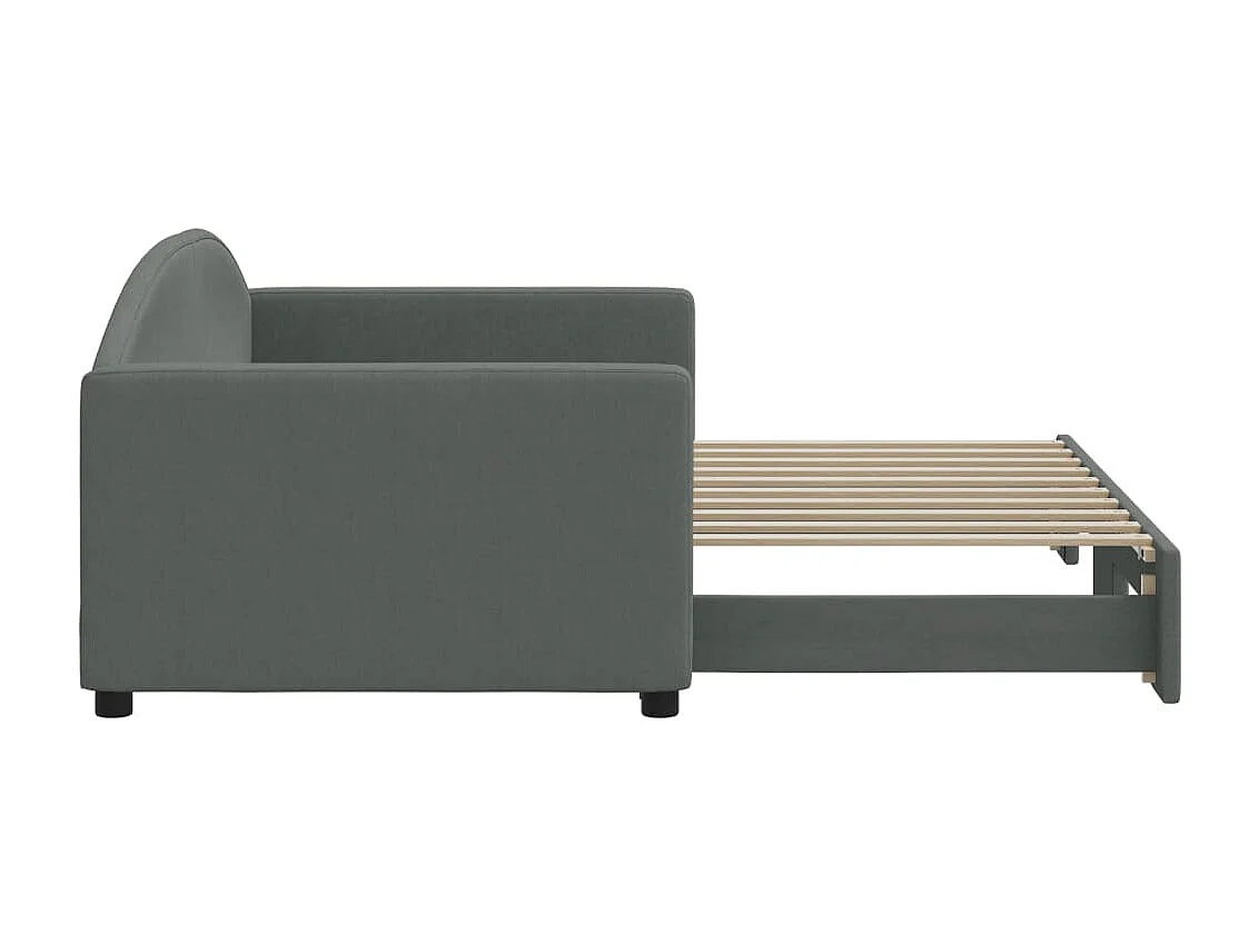 Cama nido - 90x190 cm tela gris oscuro ES21445