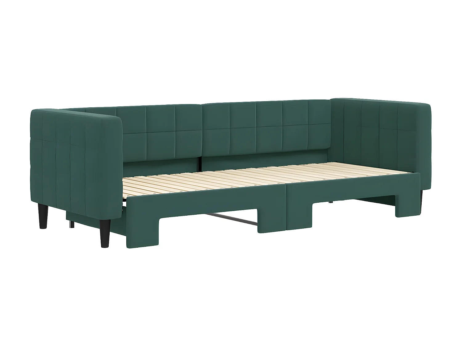 Lit gigogne vert foncé 80x200 cm velours ASW77683