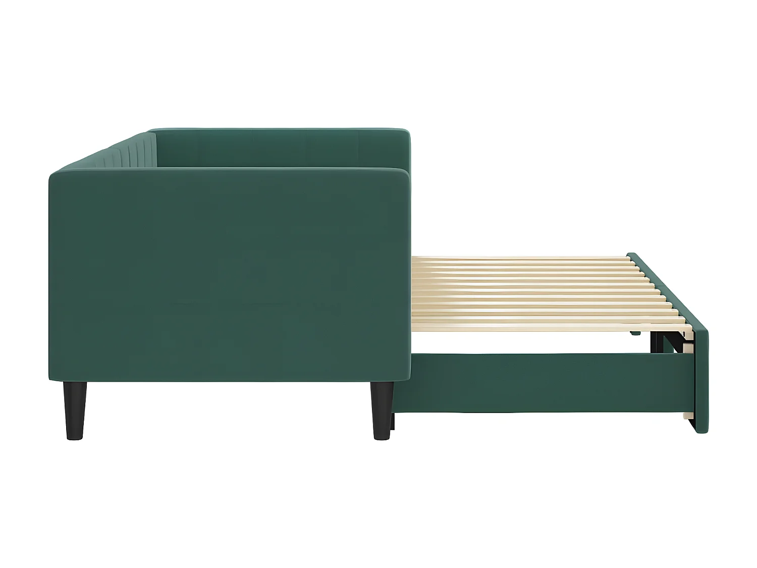 Lit gigogne vert foncé 80x200 cm velours ASW77683