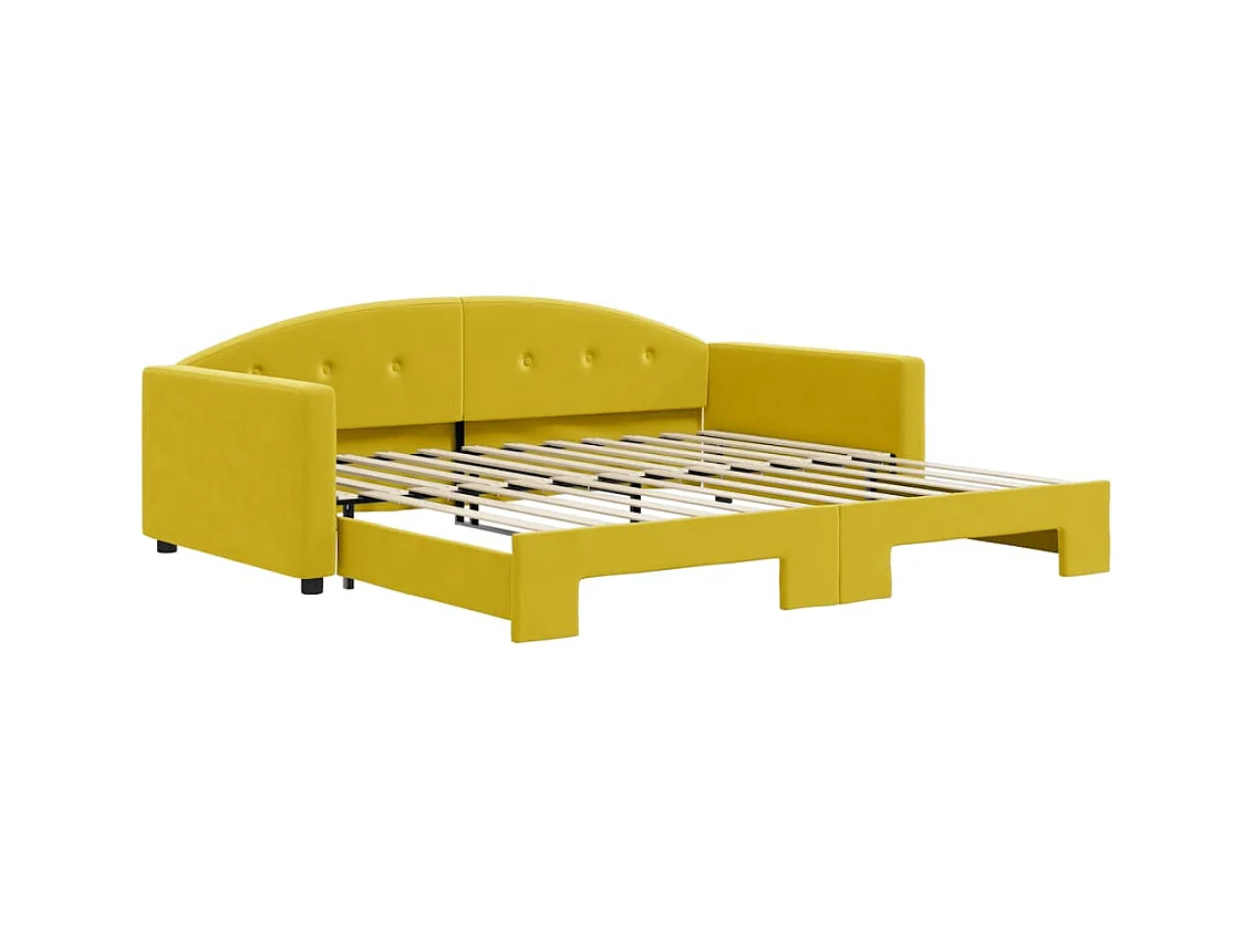 Cama nido - 100x200 cm terciopelo amarillo ES84011