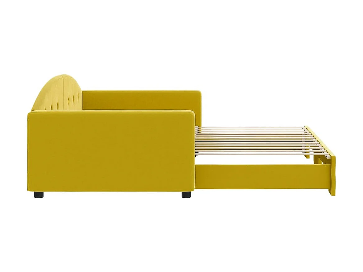 Cama nido - 100x200 cm terciopelo amarillo ES84011