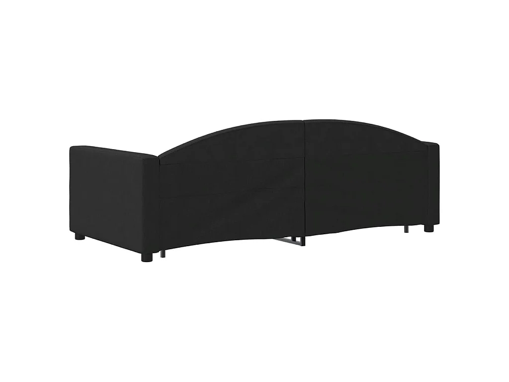 Sofá-cama com gavetão e gavetas 90x190 cm tecido preto PT897254