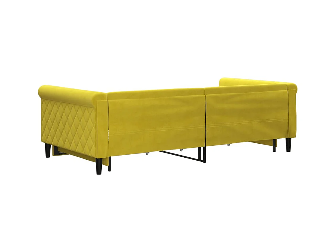 Cama nido - 100x200 cm con cajones terciopelo amarillo ES14866