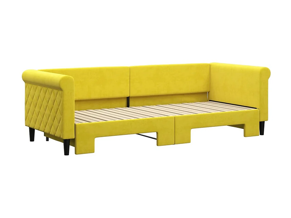 Cama nido - 80x200 cm terciopelo amarillo ES24212