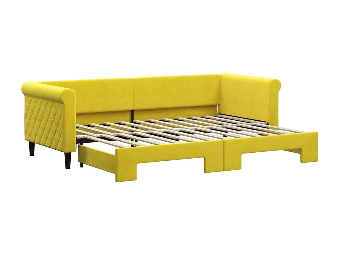 Cama nido - 80x200 cm terciopelo amarillo ES24212