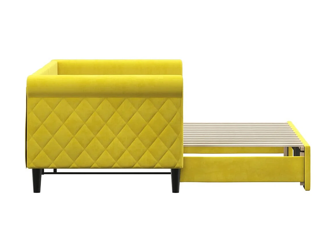 Cama nido - 80x200 cm terciopelo amarillo ES24212