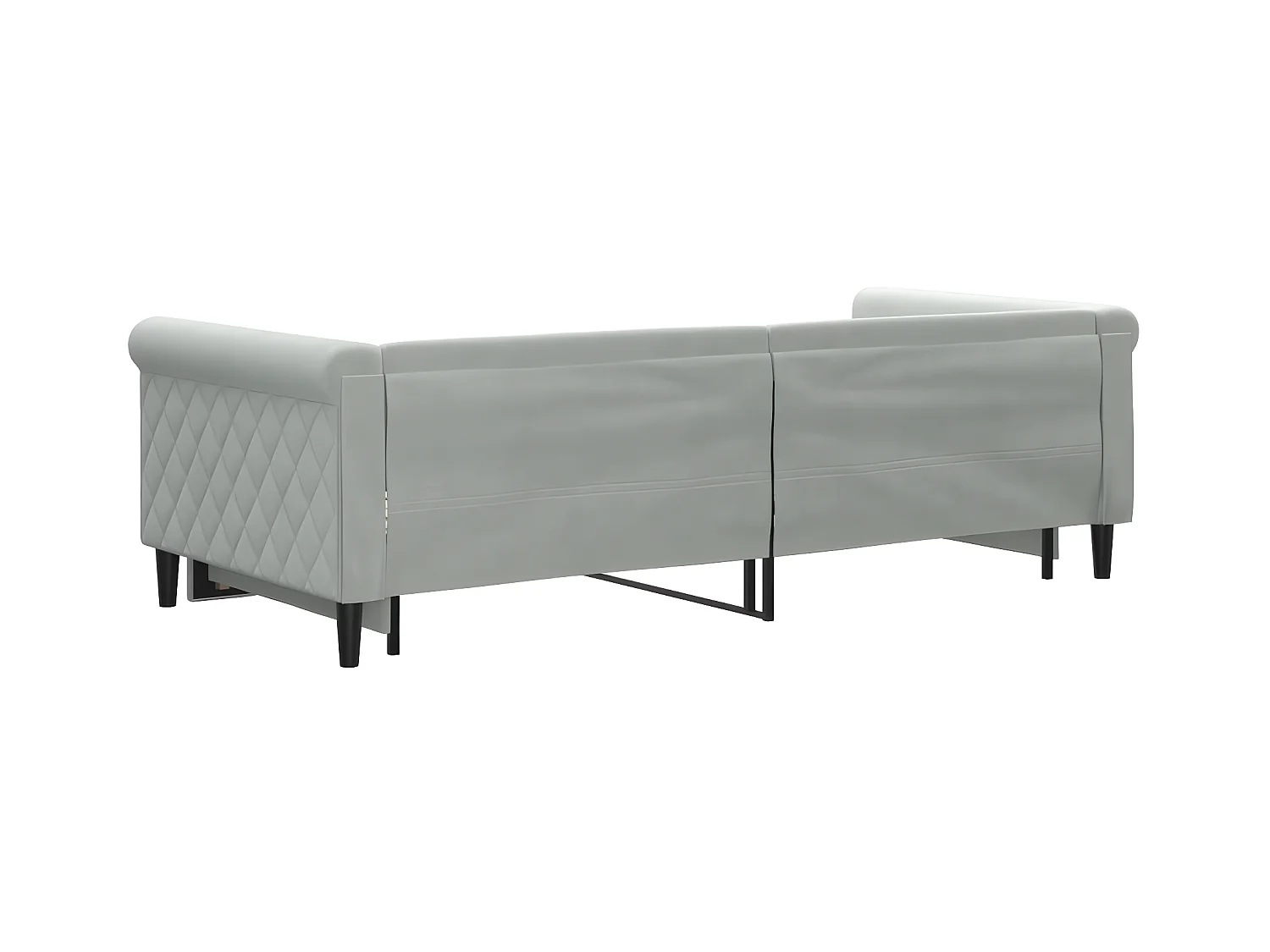 Tagesbett Ausziehbar,Ausziehbett Hellgrau 90x200 cm Samt -gkd31625
