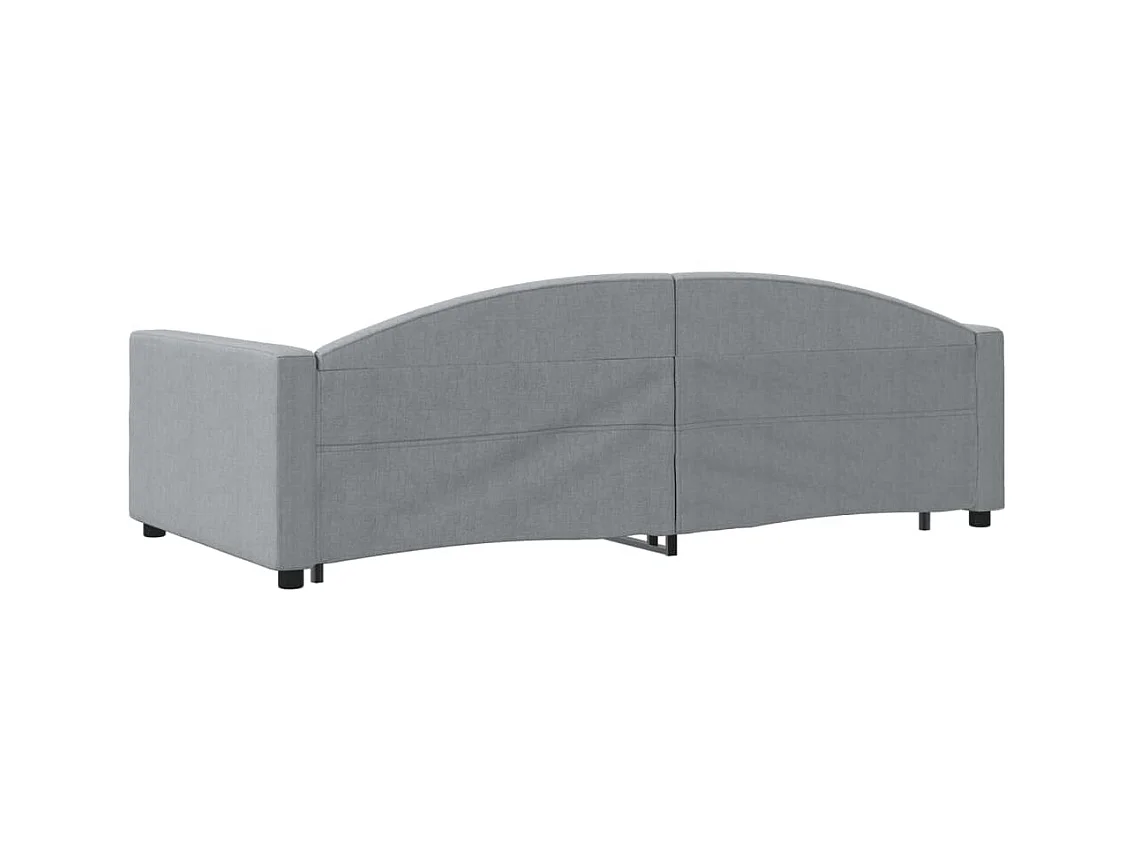 Lit gigogne et tiroirs gris clair 100x200 cm tissu WVGQ7640