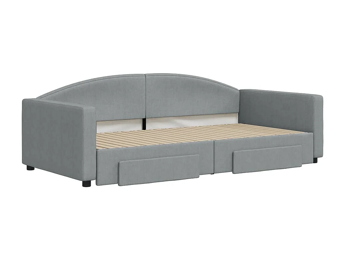 Cama dupla c/ gavetão e gavetas 100x200 cm tecido cinzento-claro PT750992