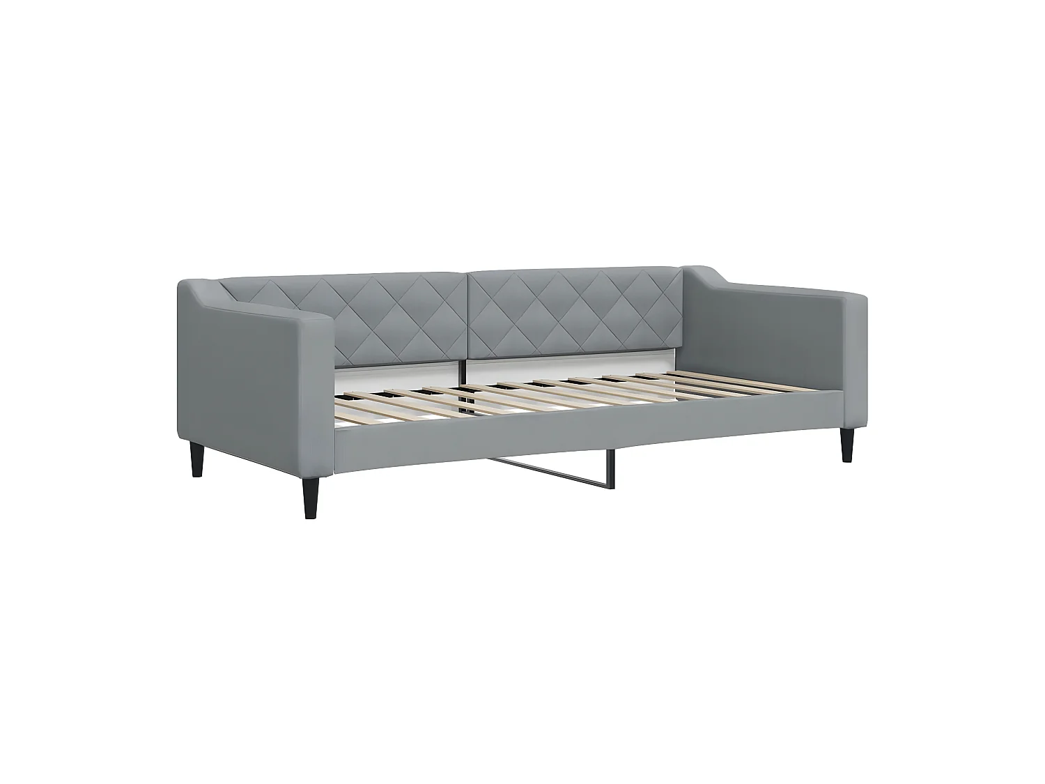 Cama dupla e gavetas 90x200 cm tecido cinzento-claro PT142466