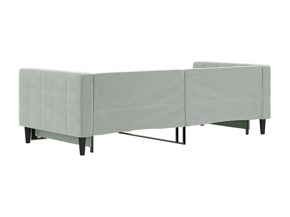 Sofá-cama 90x200 cm com gavetão veludo cinzento-claro PT810835