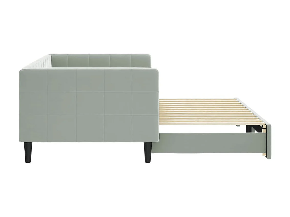 Sofá-cama 90x200 cm com gavetão veludo cinzento-claro PT810835