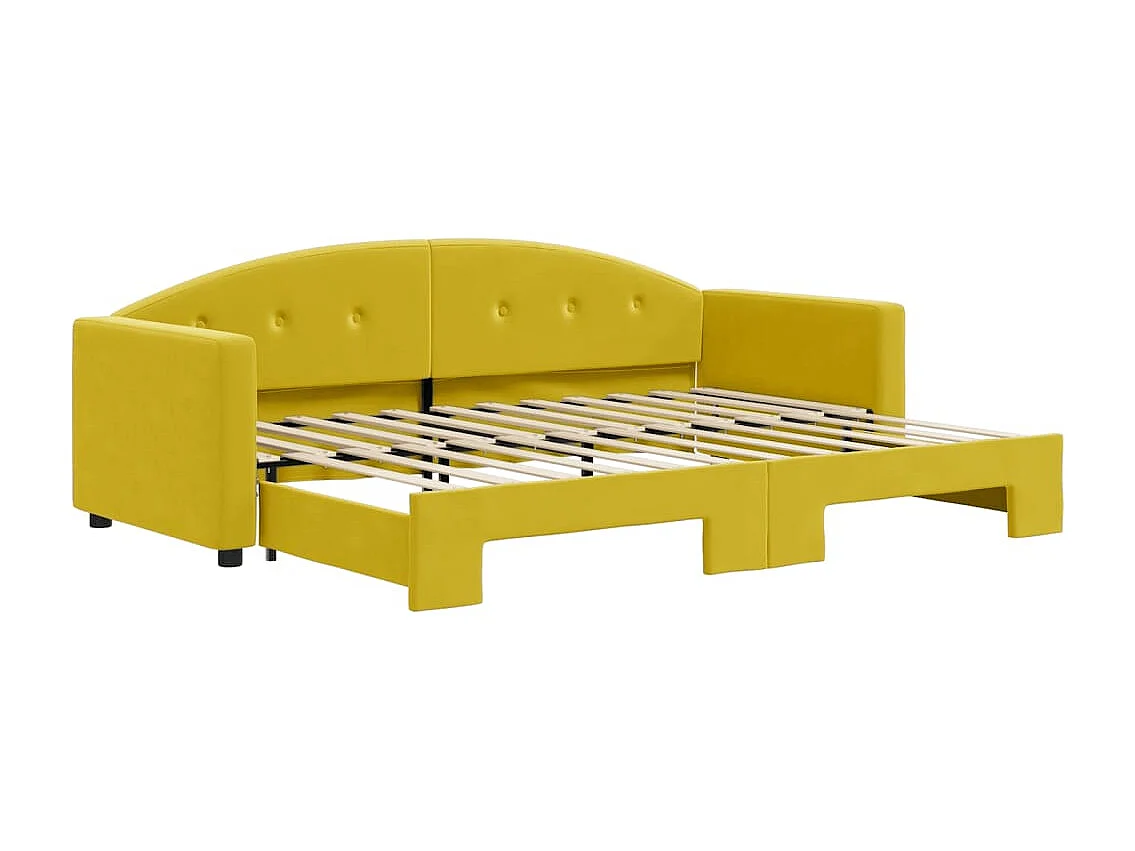 Cama nido - 80x200 cm terciopelo amarillo ES77793