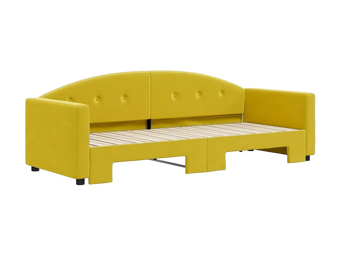Cama nido - 80x200 cm terciopelo amarillo ES77793