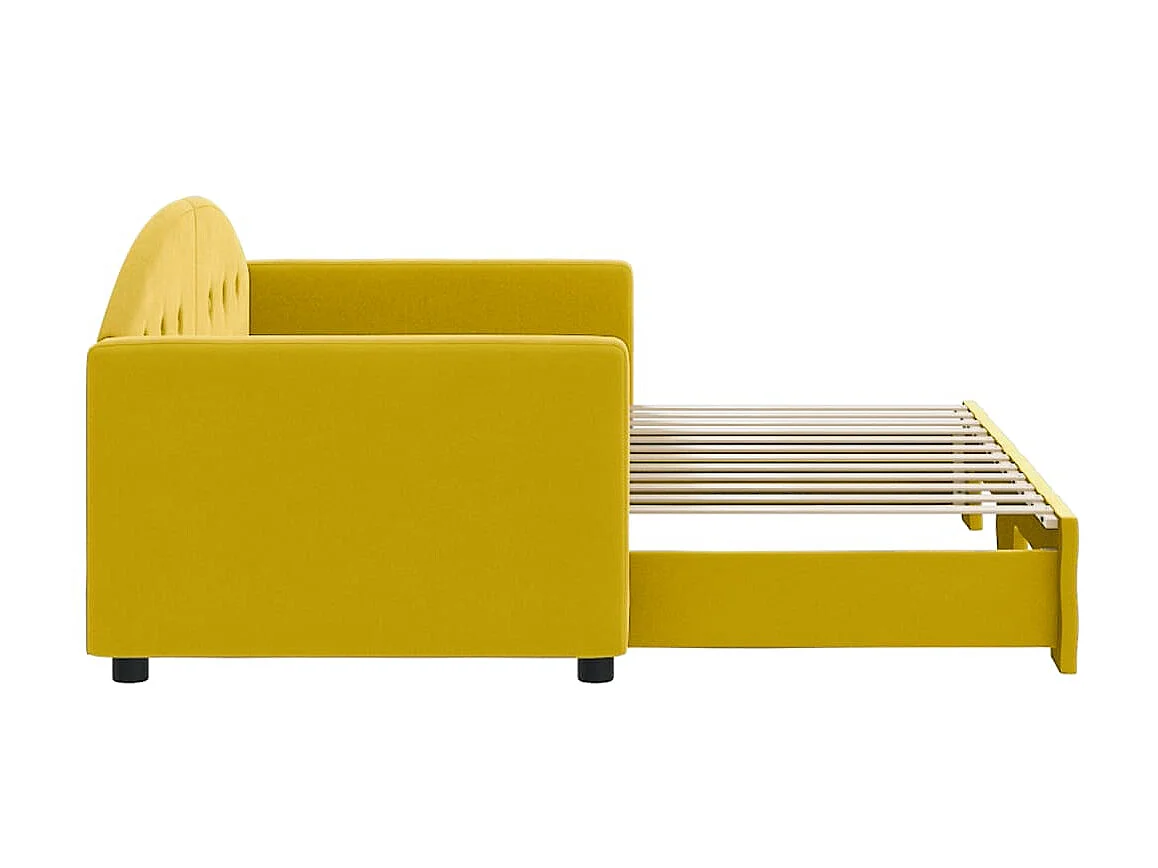 Cama nido - 80x200 cm terciopelo amarillo ES77793