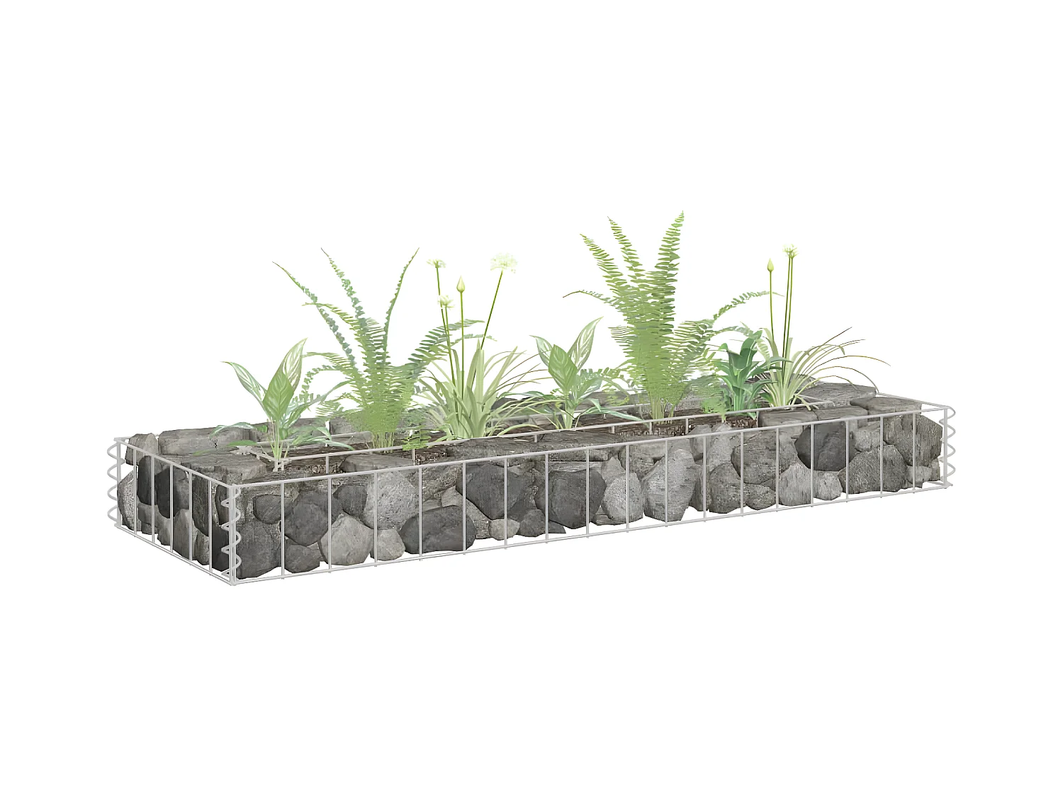 Lit surélevé à gabion Acier galvanisé 90x30x10 cm WVGQ4804