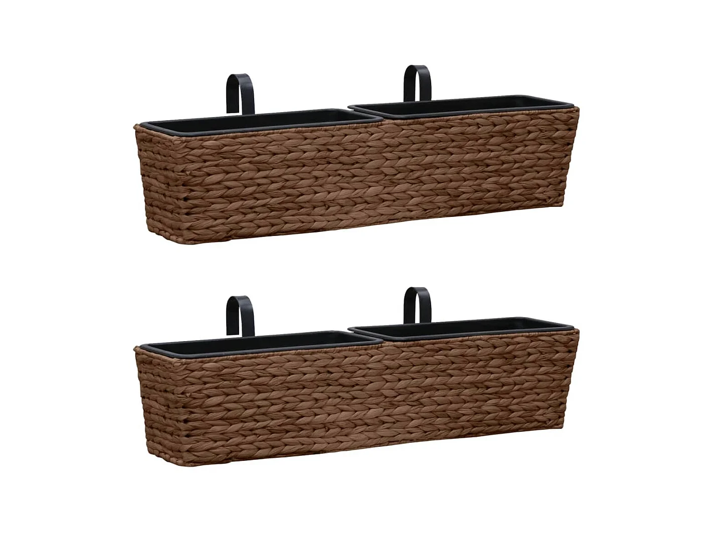 Jardinières 2 pcs Jacinthe d'eau Marron BE6647
