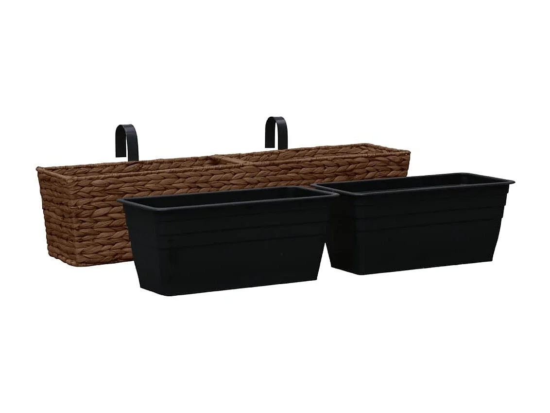 Jardinières 2 pcs Jacinthe d'eau Marron BE6647