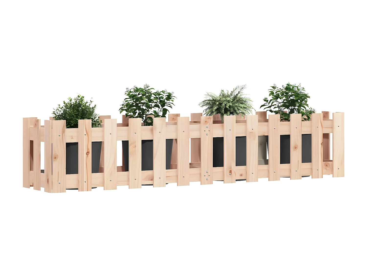 Plantenbak verhoogd met hekontwerp 150x30x30 cm grenenhout