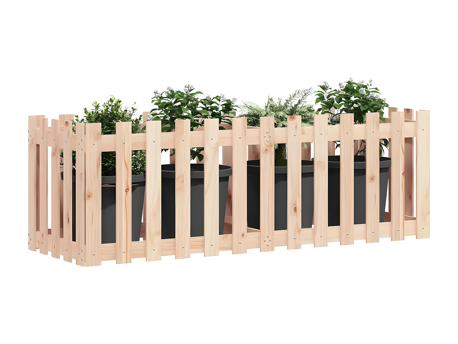 Canteiro elevado c/ design de cerca 150x50x50 cm pinho maciço PT382843