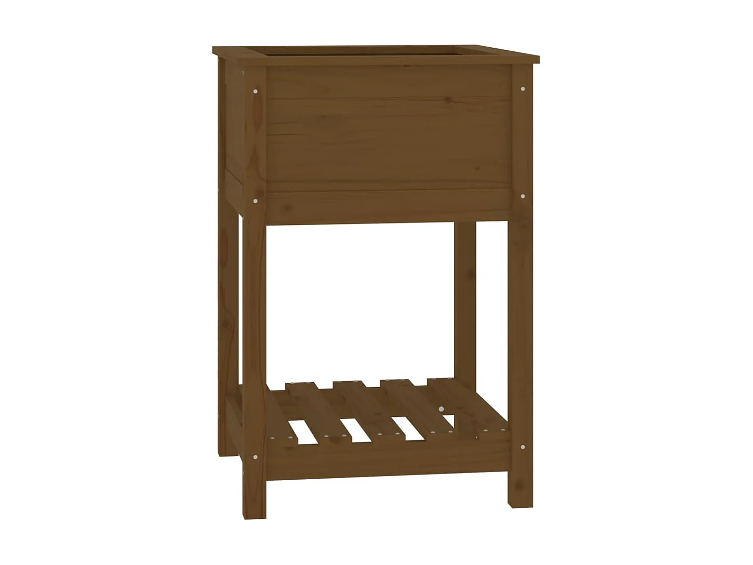 Jardinière avec étagère Marron miel 54x54x81 cm Bois de pin BE6337